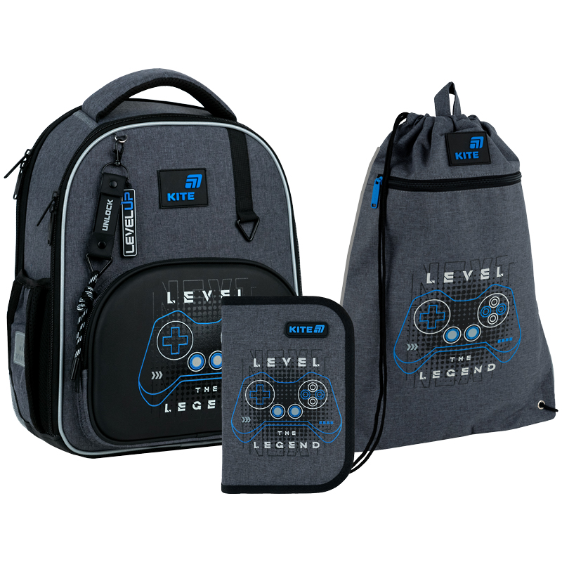 Set școlar Kite Education Level UP SET_K26-556M-3 (rucsac, penar, sac)