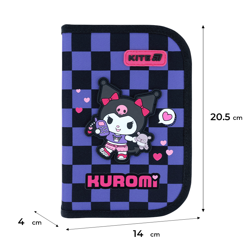 Пенал без наповнення Kuromi HK26-621-2, 1 отделение, 1 отворот