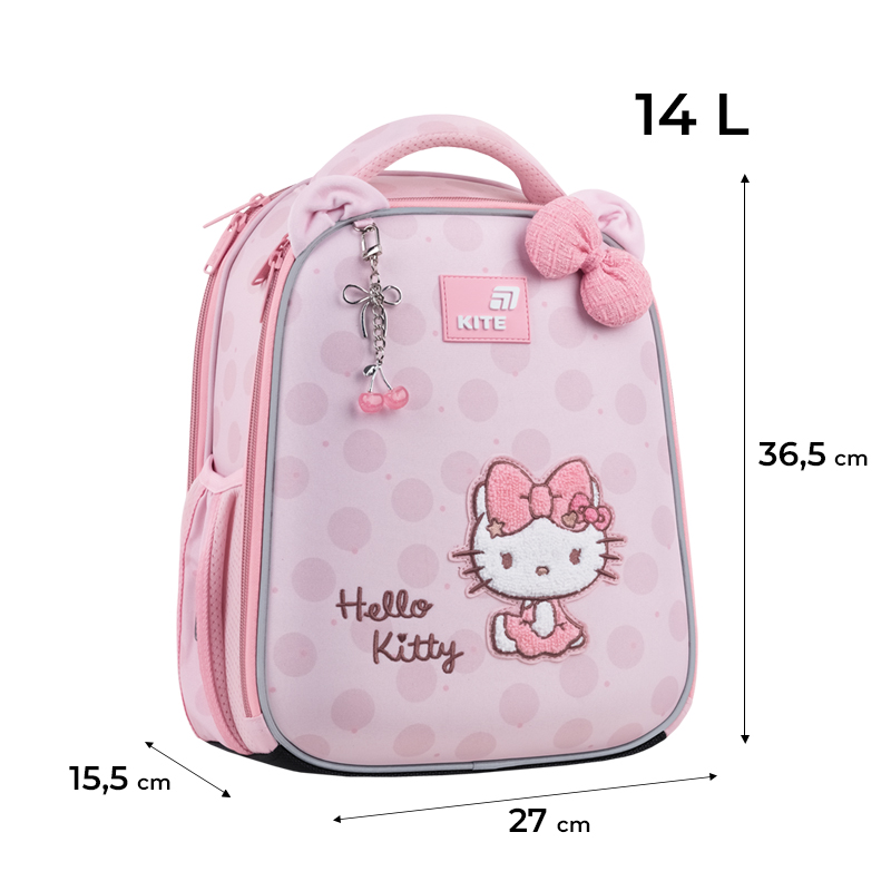 Rucsac școlar cu carcasă Hello Kitty HK26-555S-2