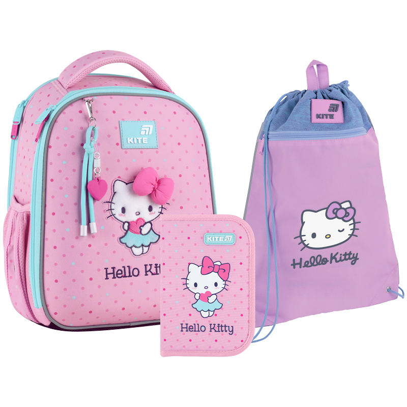 Set școlar Kite Education Hello Kitty SET_HK26-555S-1 (rucsac, penar, sac)