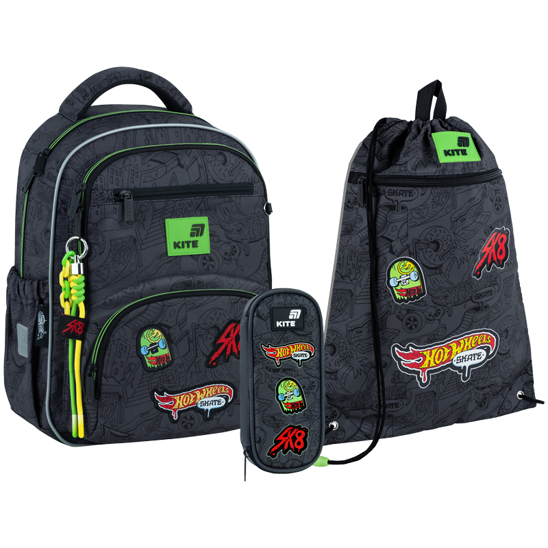 Школьный набор Kite Education Hot Wheels SET_HW26-773M (рюкзак, пенал, сумка)