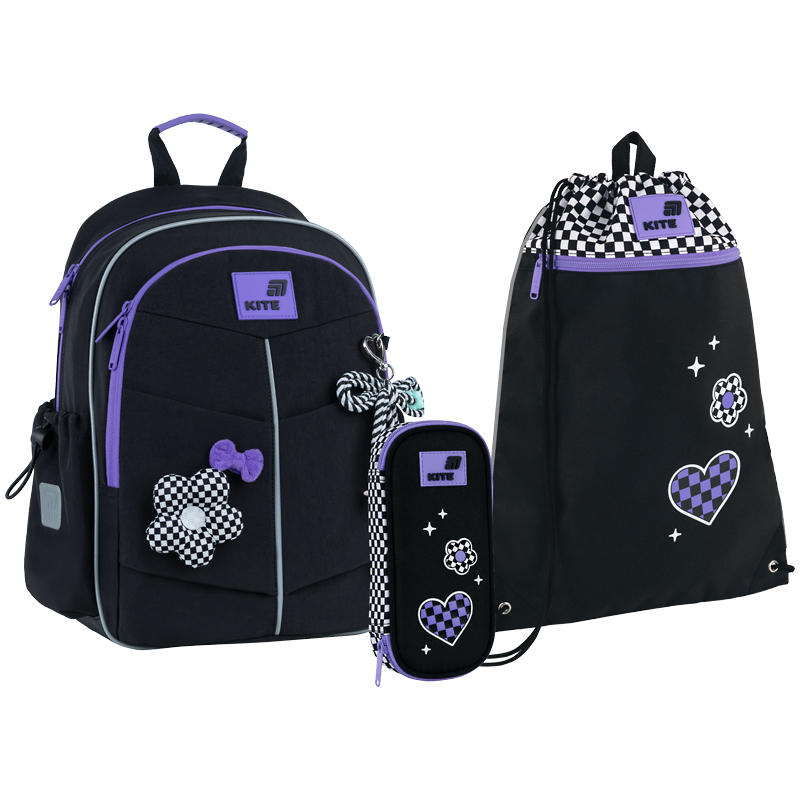 Set școlar Kite Education Flower Power SET_K26-771S-2 (rucsac, penar, sac)