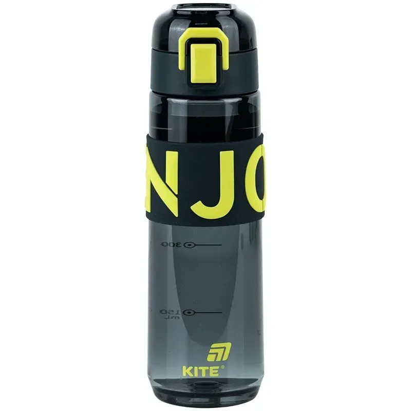 Sticlă de apă Kite K25-1233-1, 680 ml, negru și galben