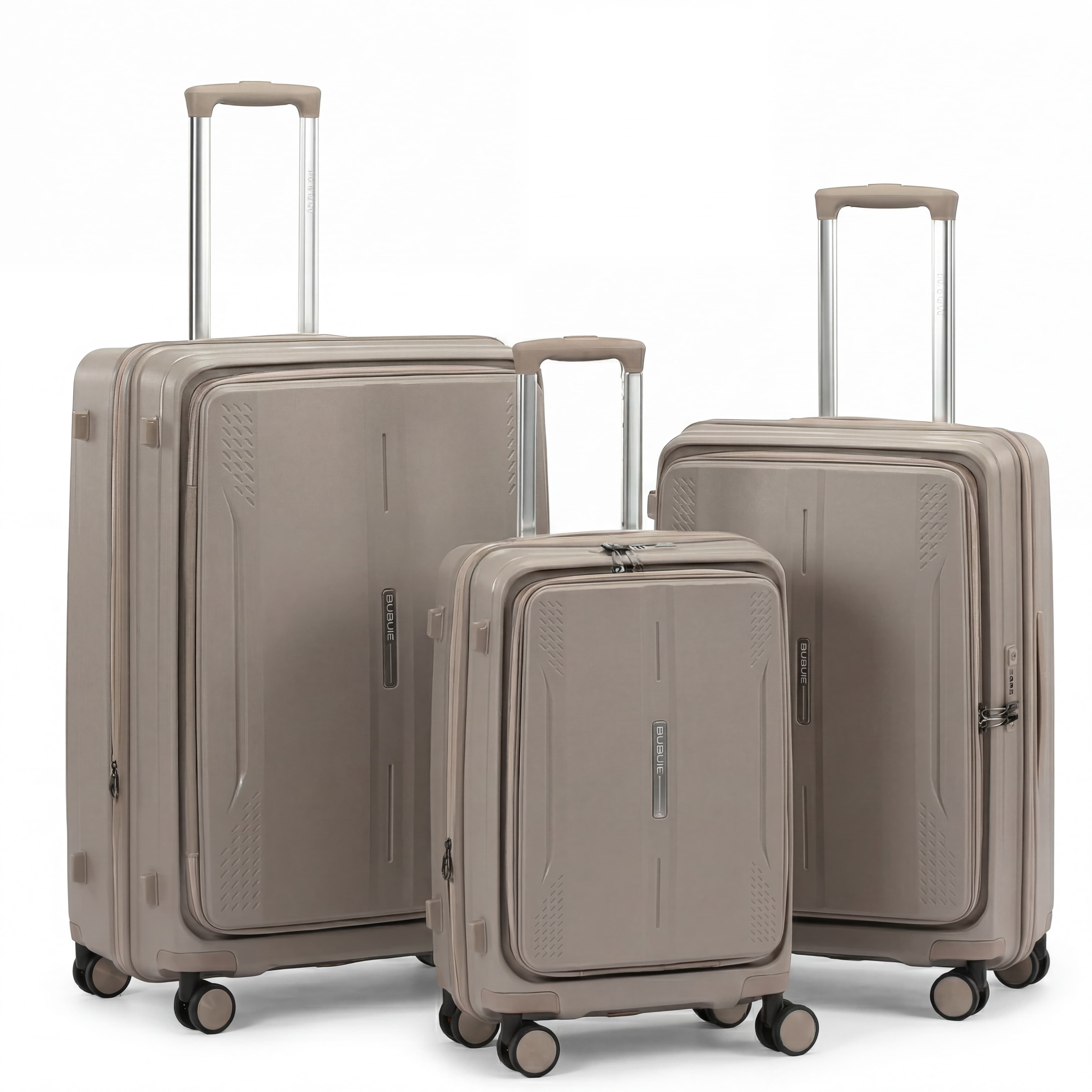 Set valize Bubule PPL020-B 20/24/28 — PP, TSA — Șampanie