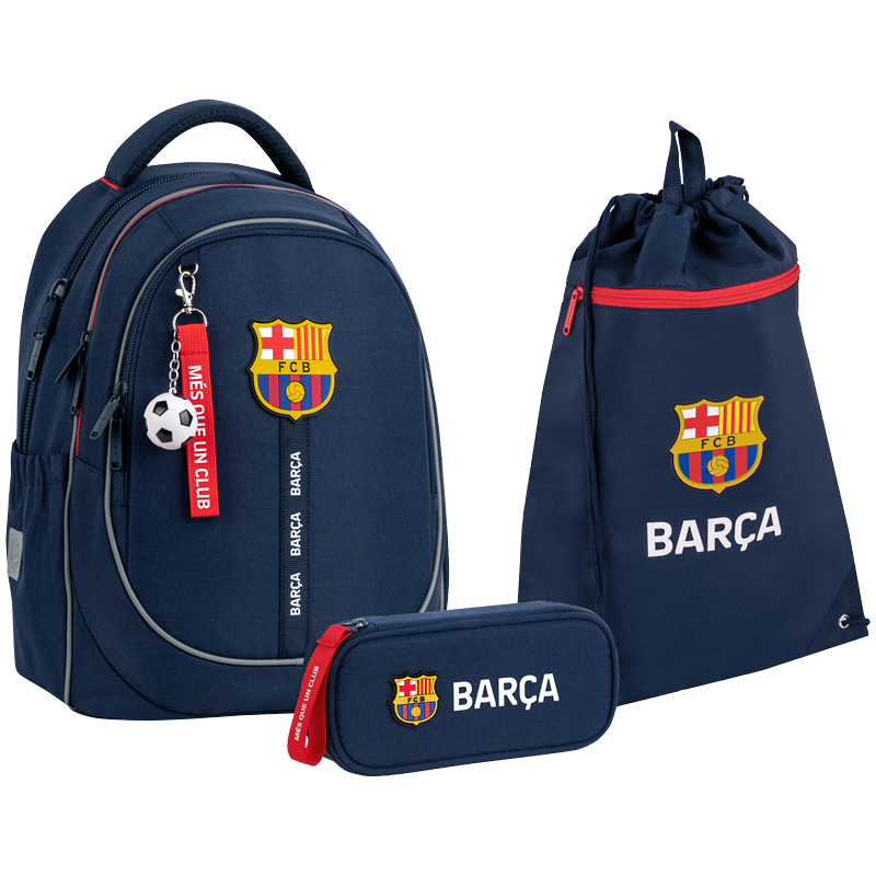 Set școlar Kite Education FC Barcelona SET_BC26-700M (rucsac, penar, sac)