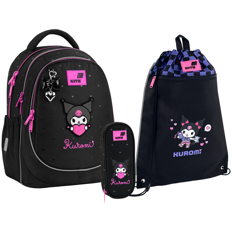 Set școlar Kite Education Kuromi SET_HK26-700M (rucsac, penar, sac)