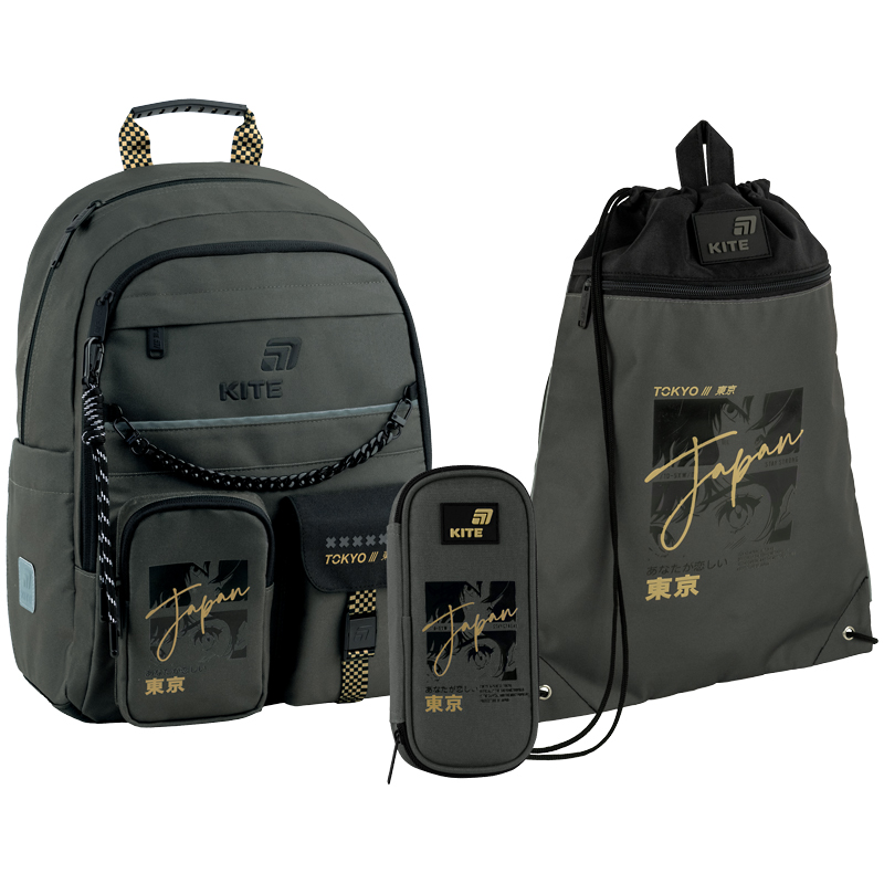 Set școlar Kite Education Tokyo Vibe SET_K26-584M-4 (rucsac, penar, sac)