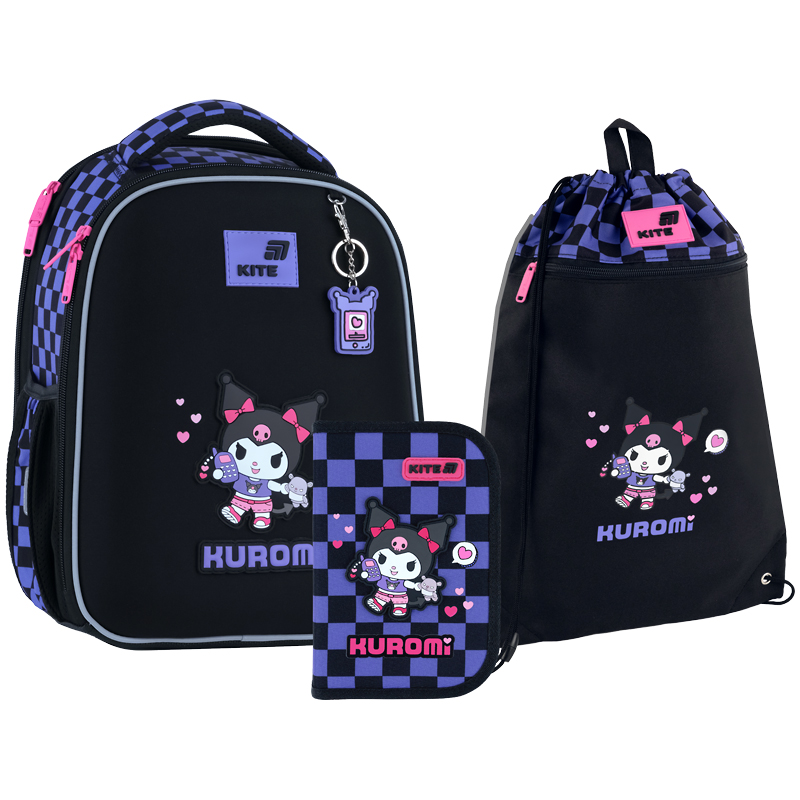 Школьный набор Kite Education Kuromi SET_HK26-555S-3 (рюкзак, пенал, сумка)