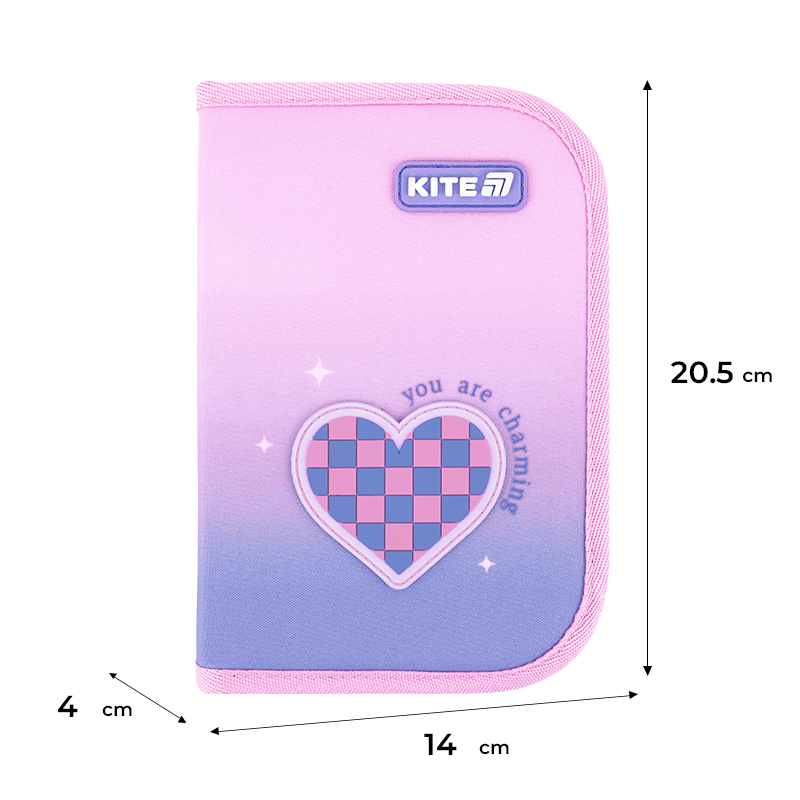 Пенал без наполнения Kite Charming K26-621-1, 1 отделение, 1 отворот