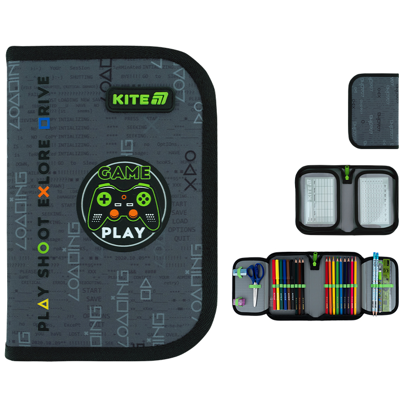 Пенал с наполнением Kite Good Game K26-622H-2, 1 отделение, 2 отворот