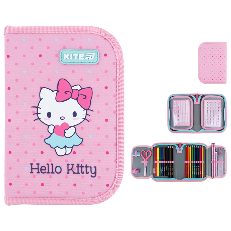 Пенал с наполнением Kite Hello Kitty HK26-622H, 1 отделение, 2 отворот