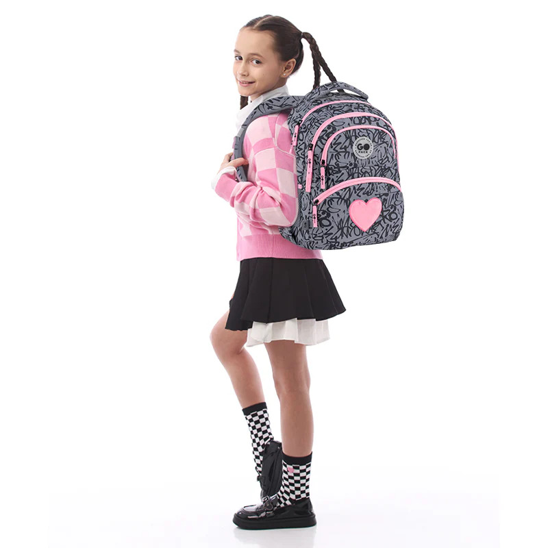 Rucsac școlar GoPack Education Fluffy Heart GO26-175M-4