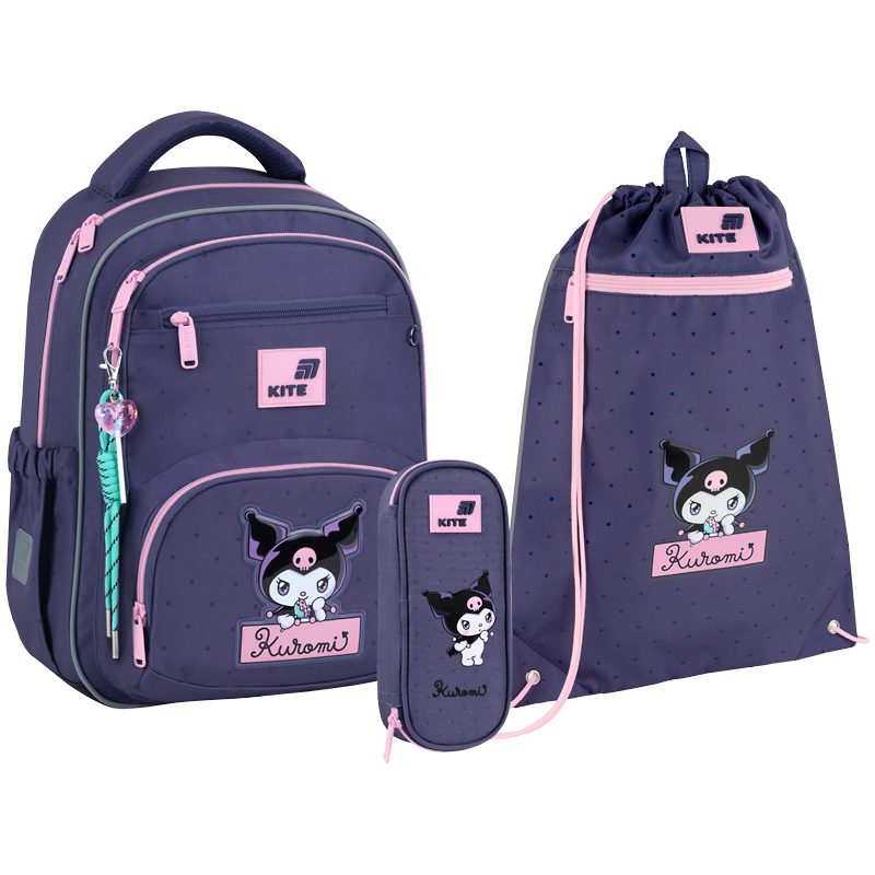 Школьный набор Kite Education Kuromi SET_HK26-773M (рюкзак, пенал, сумка)