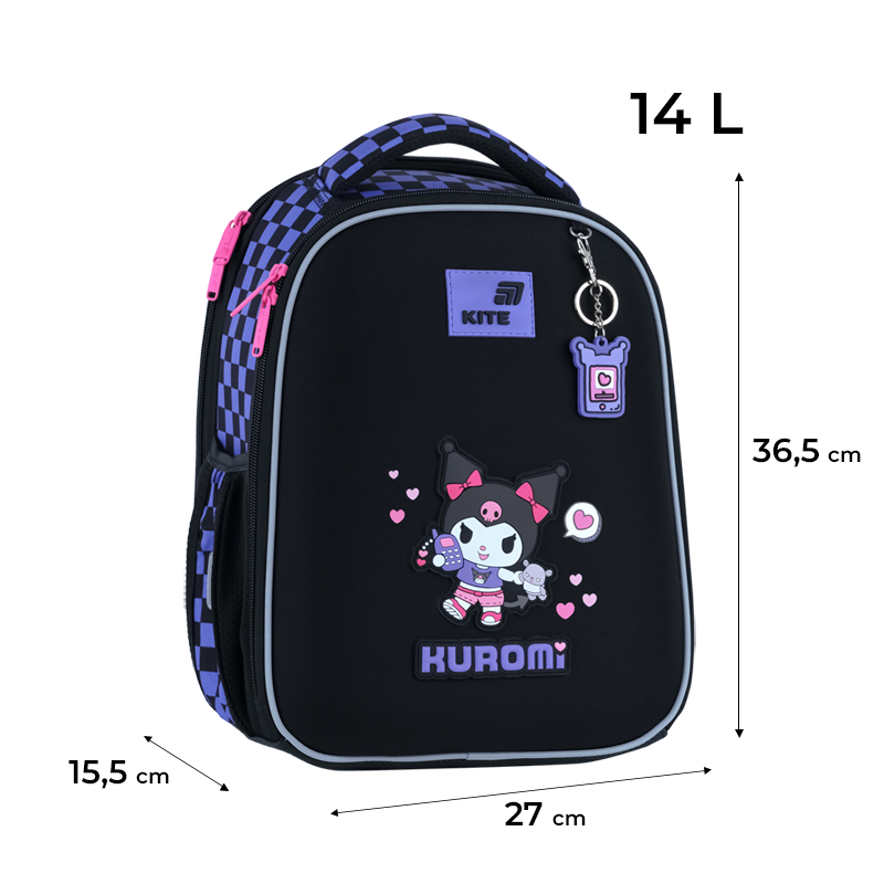 Rucsac școlar cu carcasă Kuromi HK26-555S-3